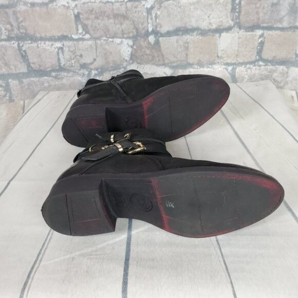 Dune London Black Suede Moto Ankle  Boots Sz 38/7 - Picture 11 of 13